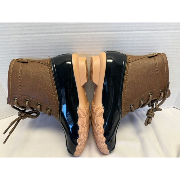 JBU Maplewood Girls/Boys Navy/Tan Waterproof Rubber Duck Boots  Size 12 New - Picture 7 of 13